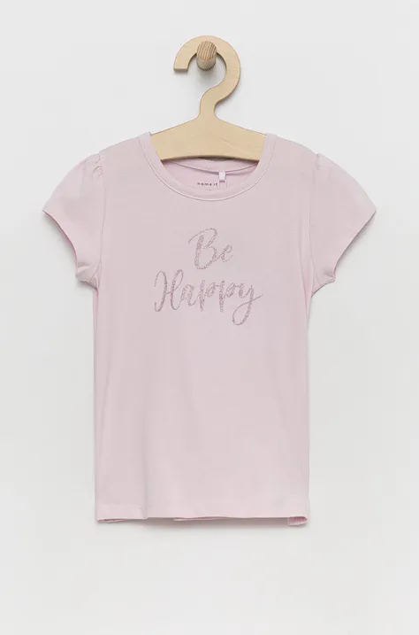 Name it t-shirt dziecięcy kolor różowy