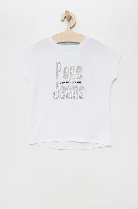 Pepe Jeans t-shirt bawełniany dziecięcy Kaela kolor biały