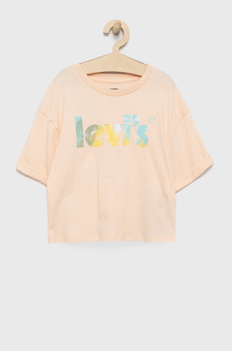 Levi's tricou de bumbac pentru copii culoarea roz