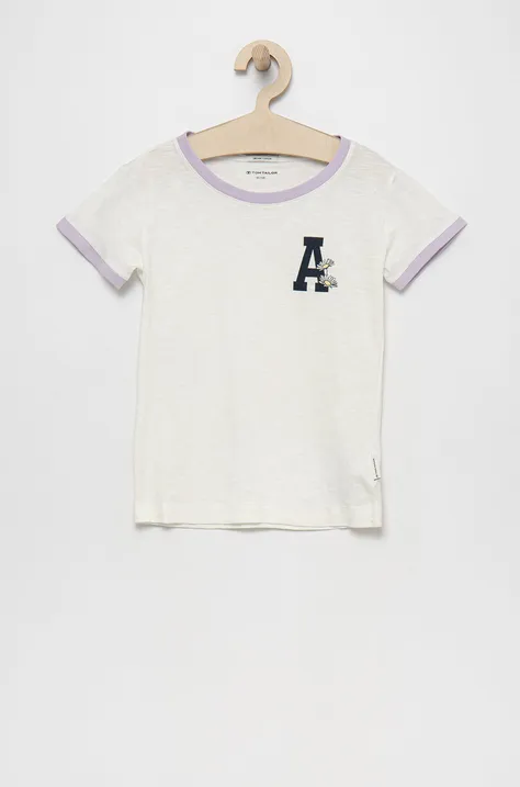 Παιδικό βαμβακερό μπλουζάκι Tom Tailor χρώμα: άσπρο