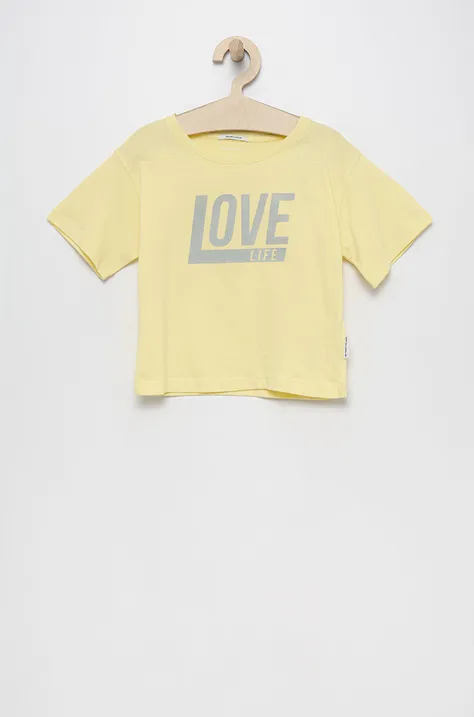 Παιδικό βαμβακερό μπλουζάκι Tom Tailor χρώμα: κίτρινο