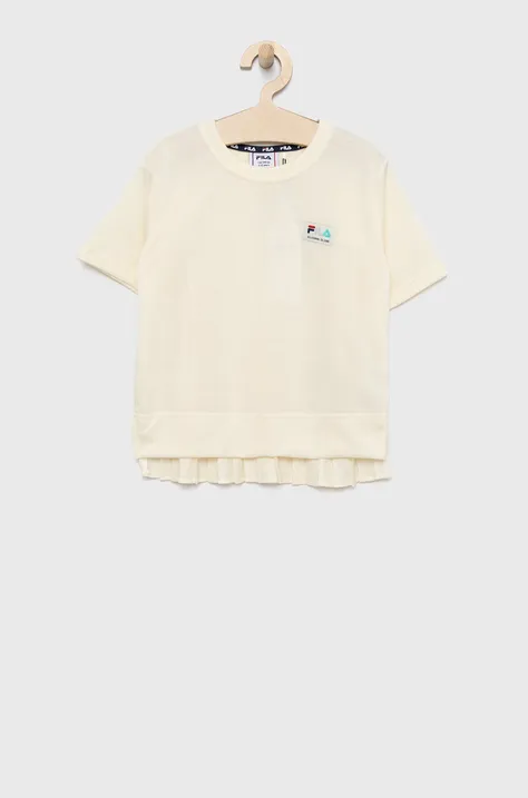 Otroška kratka majica Fila bež barva