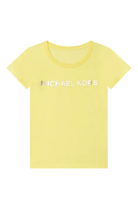 Otroška bombažna kratka majica Michael Kors rumena barva