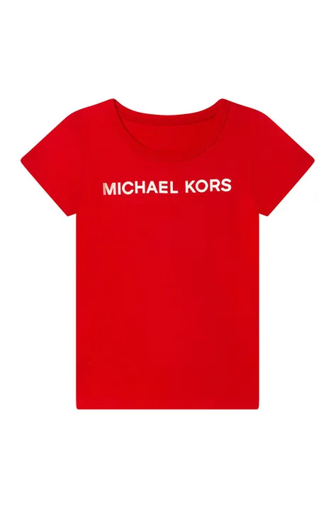 Детская хлопковая футболка Michael Kors цвет красный