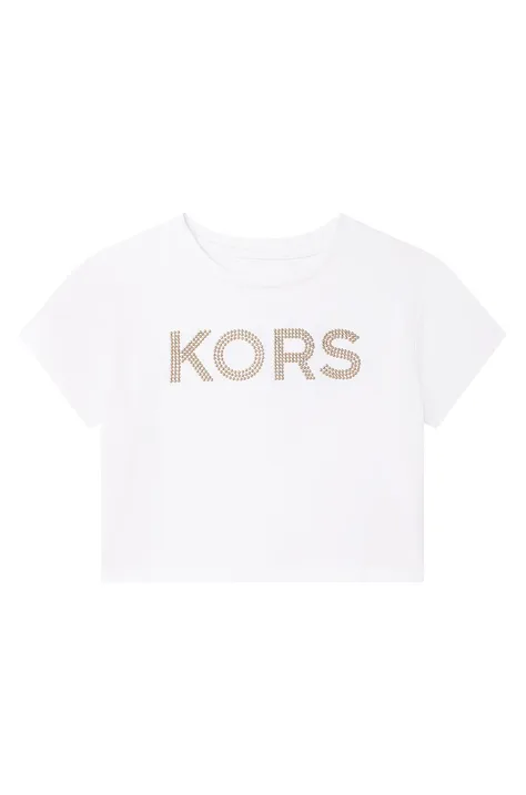 Детская хлопковая футболка Michael Kors цвет белый