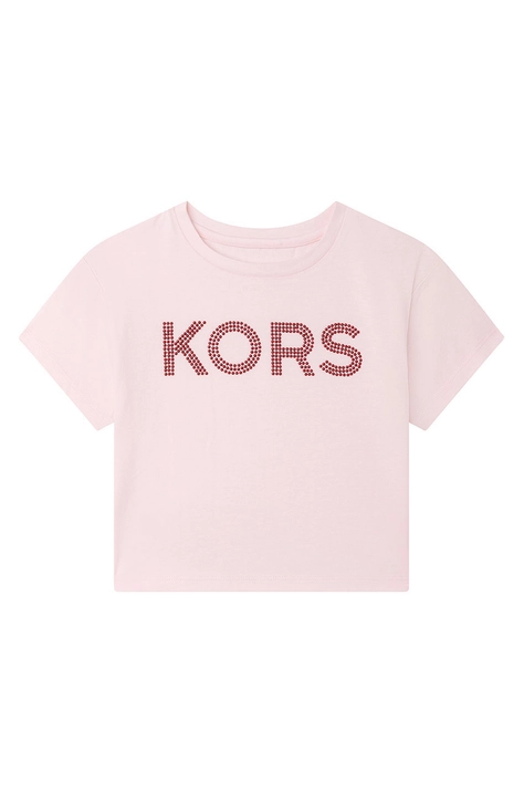 Michael Kors t-shirt bawełniany dziecięcy R15112.114.150 kolor różowy