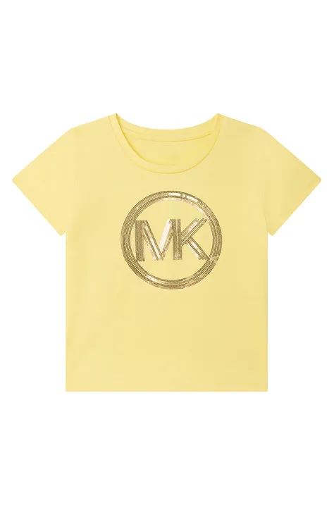 Дитяча бавовняна футболка Michael Kors колір жовтий