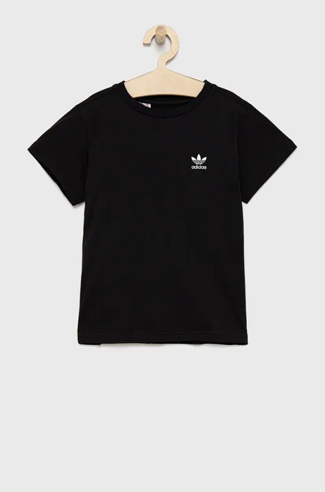 Detské tričko adidas Originals HC9582 čierna farba, jednofarebné