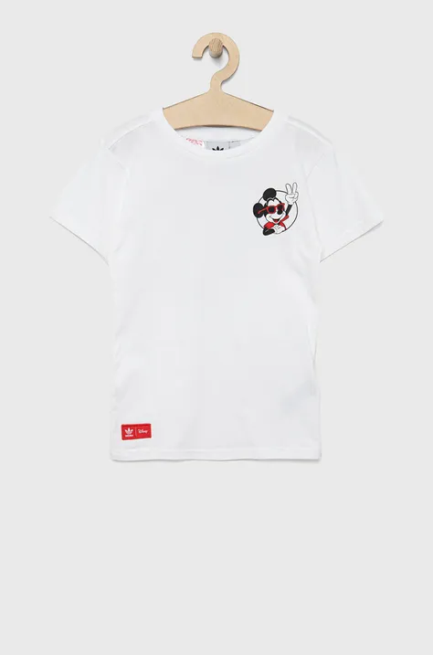 adidas Originals t-shirt bawełniany dziecięcy x Disney HC1912 kolor biały z nadrukiem