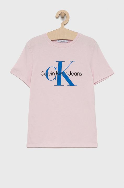 Calvin Klein Jeans T-shirt bawełniany dziecięcy IU0IU00267.PPYY.K