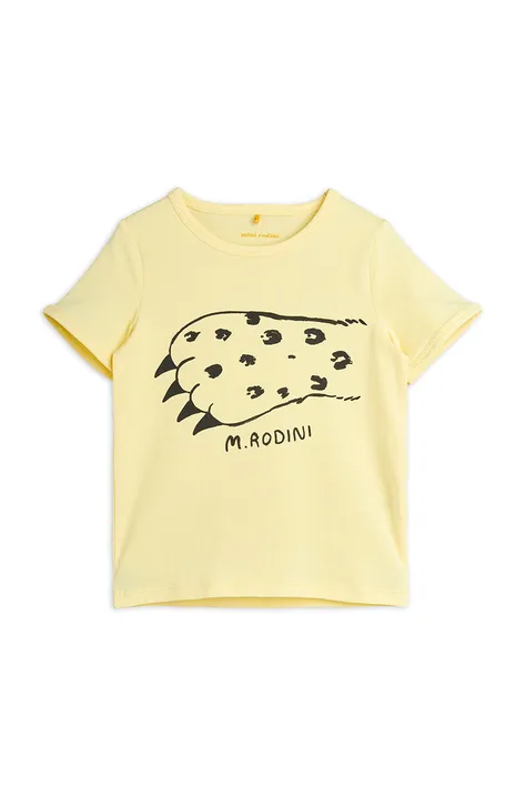Mini Rodini t-shirt dziecięcy kolor żółty z nadrukiem