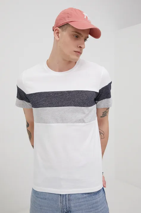 Tom Tailor t-shirt bawełniany kolor biały wzorzysty