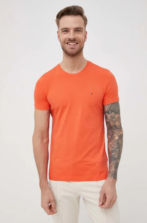 Majica kratkih rukava Tommy Hilfiger za muškarce, boja: narančasta, jednobojni model