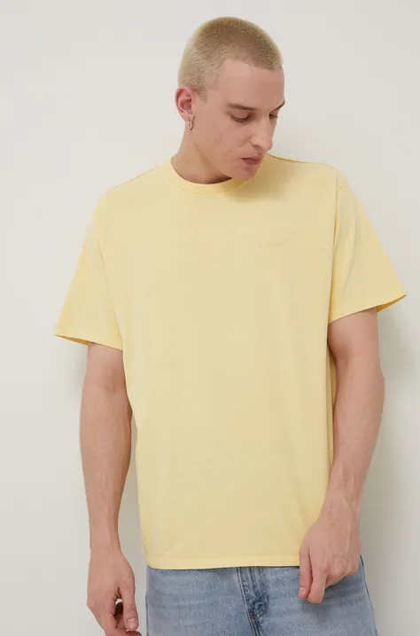 Памучна тениска Levi's в жълто с изчистен дизайн