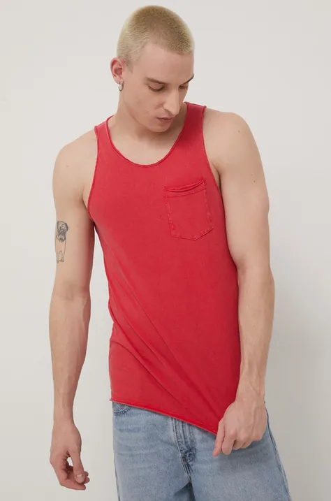 Produkt by Jack & Jones t-shirt bawełniany kolor czerwony