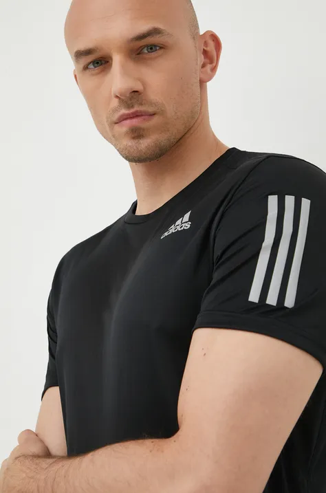 adidas Performance t-shirt do biegania Own The Run kolor czarny z nadrukiem