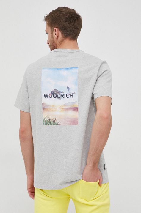Βαμβακερό μπλουζάκι Woolrich