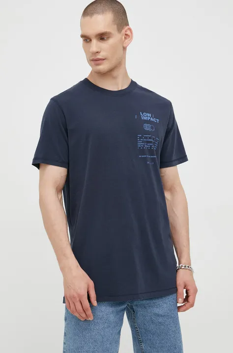 Βαμβακερό μπλουζάκι Jack & Jones χρώμα: ναυτικό μπλε