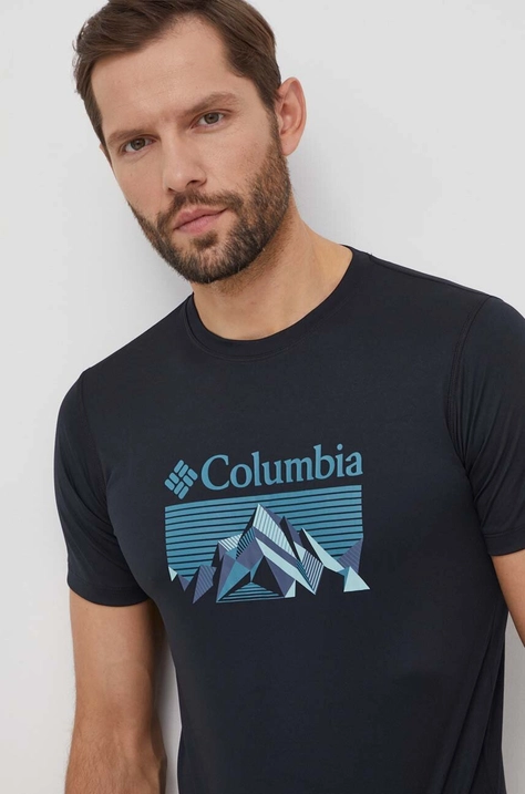 Columbia sportos póló zero rules fekete, nyomott mintás, 1533291