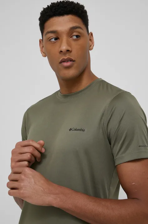 Sportska majica kratkih rukava Columbia Zero Rules boja: zelena, glatki