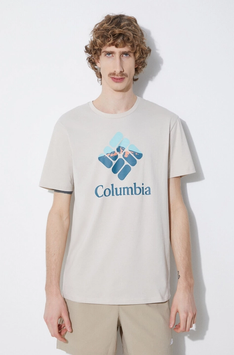 Columbia t-shirt in cotone  Rapid Ridge colore beige  1888813