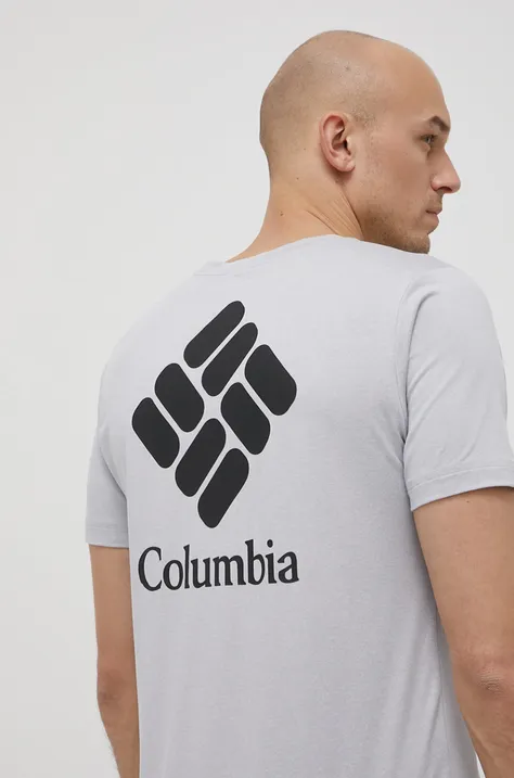 Sportska majica kratkih rukava Columbia Tech Trail Graphic boja: siva, s tiskom
