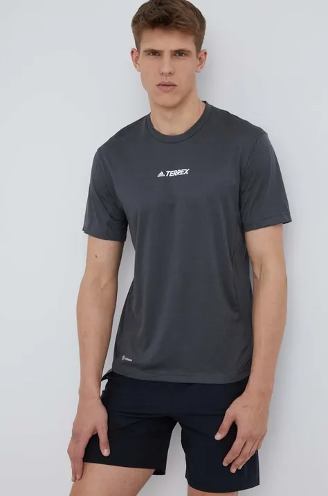 adidas TERREX t-shirt sportowy Multi H53382 kolor szary z nadrukiem
