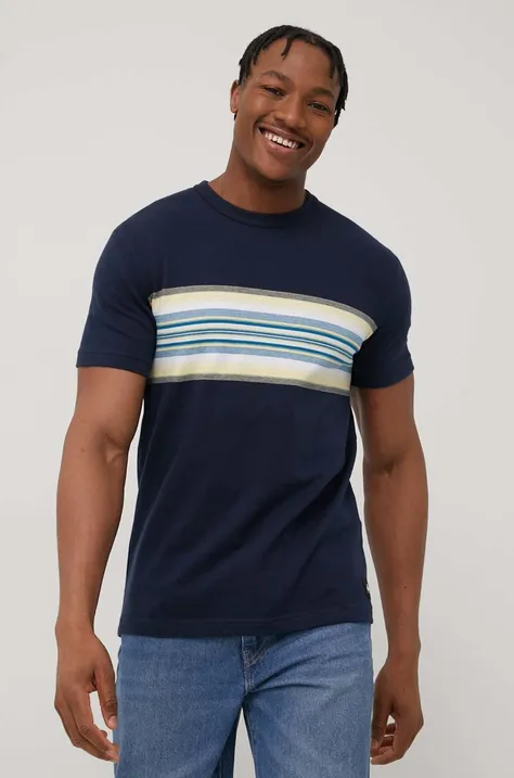 Bavlnené tričko Quiksilver tmavomodrá farba, vzorované