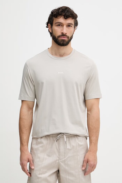 BOSS Orange T-shirt męski z bawełną TChup beżowy 50473278