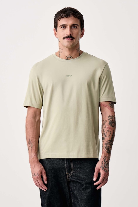 BOSS Orange T-shirt męski z bawełną TChup zielony 50473278