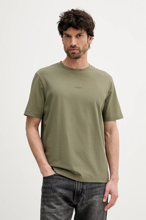 BOSS tricou BOSS ORANGE culoarea violet, cu imprimeu, 50473278