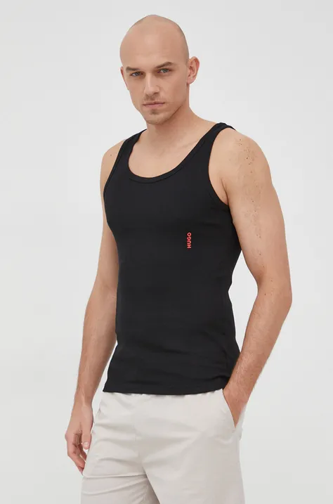 Μπλουζάκι HUGO (2-pack) ανδρικό, χρώμα: μαύρο