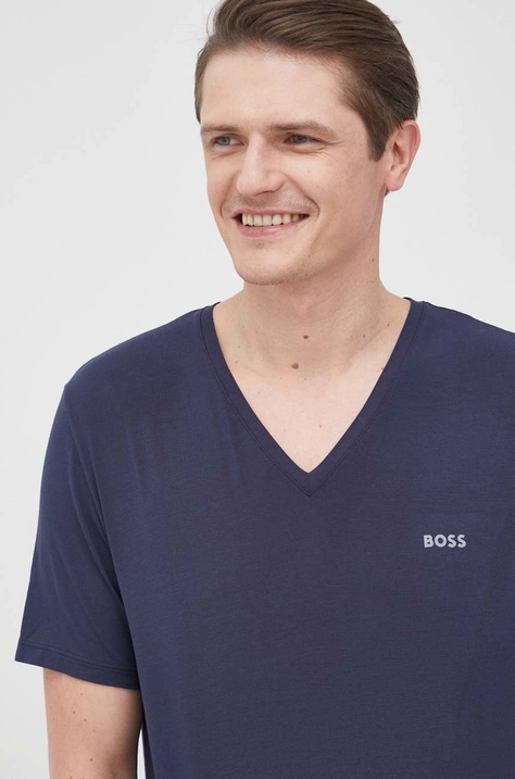 BOSS t-shirt 50469579 męski kolor granatowy gładki