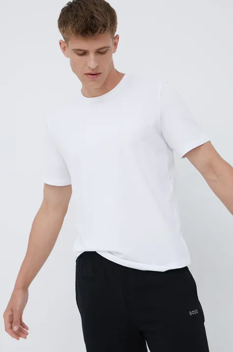 Пижамная футболка BOSS мужской цвет белый с аппликацией
