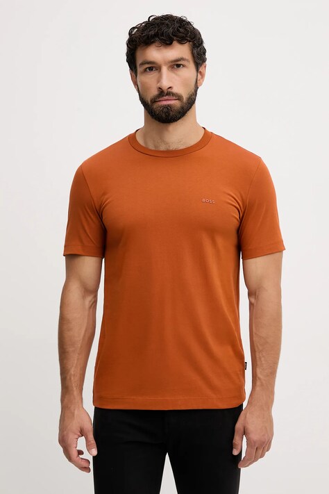 BOSS tricou din bumbac culoarea portocaliu, uni, 50468347