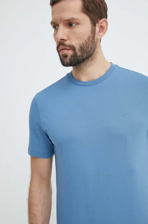 Bavlnené tričko BOSS pánsky, jednofarebný