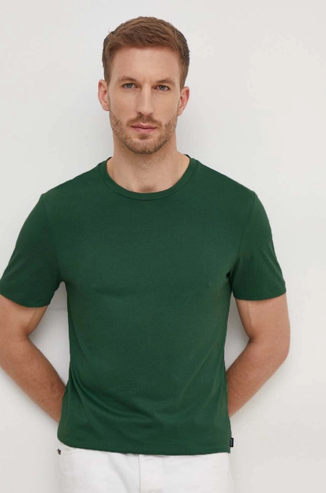 BOSS tricou din bumbac bărbați, culoarea verde, uni 50468395