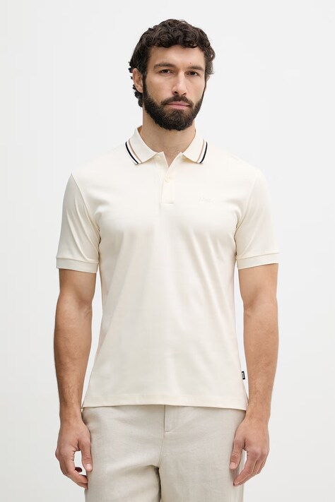 BOSS polo męskie bawełniane Penrose 38 białe 50469360