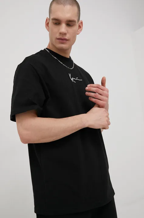 Karl Kani t-shirt bawełniany kolor czarny z aplikacją KKMQ12001BLK-black