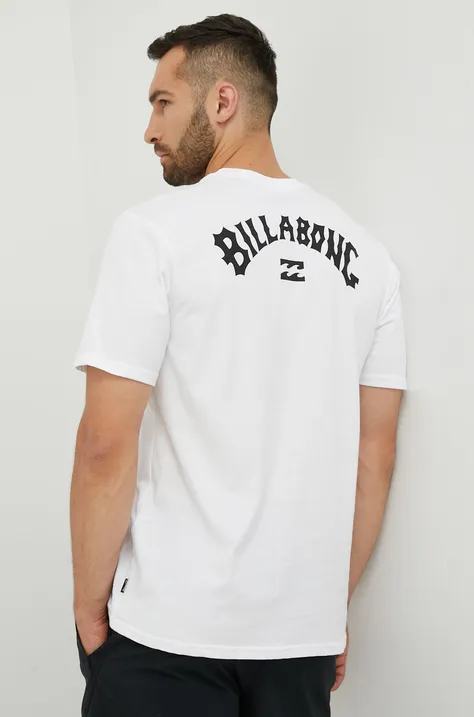 Bombažna kratka majica Billabong bela barva
