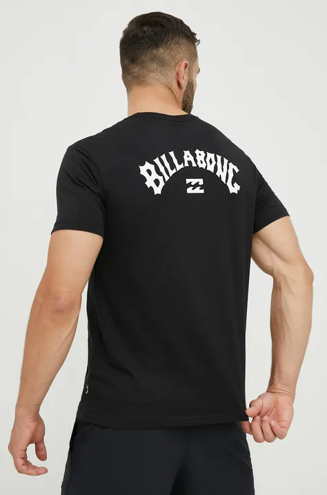 Bombažna kratka majica Billabong črna barva