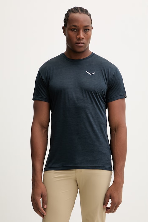 Salewa t-shirt sportowy Puez Melange kolor granatowy melanżowy 00.0000026537