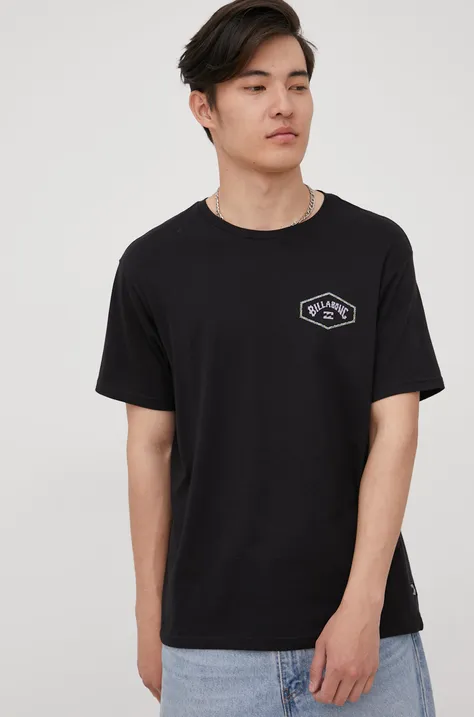 Billabong t-shirt bawełniany kolor czarny z nadrukiem
