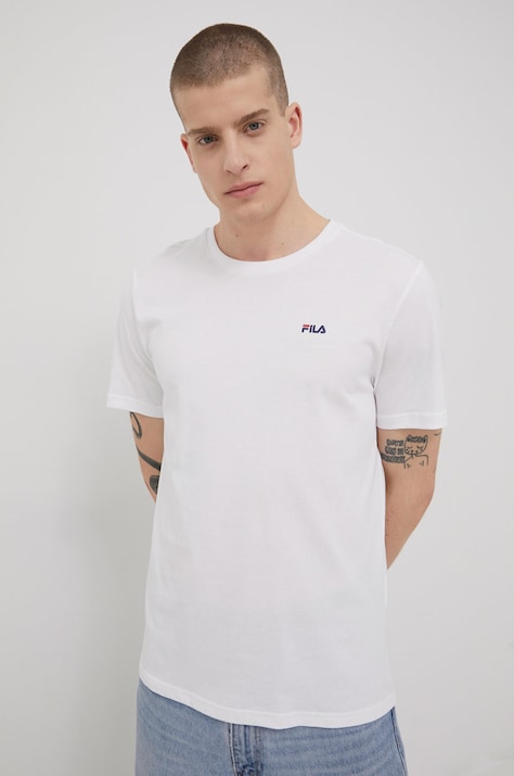 Бавовняна футболка Fila Brod (2-pack) колір чорний однотонна FAM0083