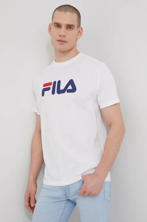 Бавовняна футболка Fila колір білий з принтом