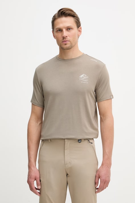 Viking Τ-shirt πεζοπορίας ανδρικό με βισκόζη Lenta Bamboo καφέ 500/22/6644