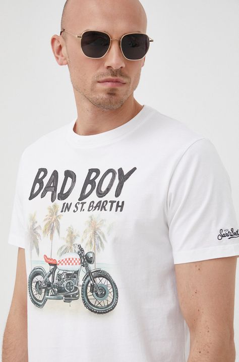 Βαμβακερό μπλουζάκι MC2 Saint Barth
