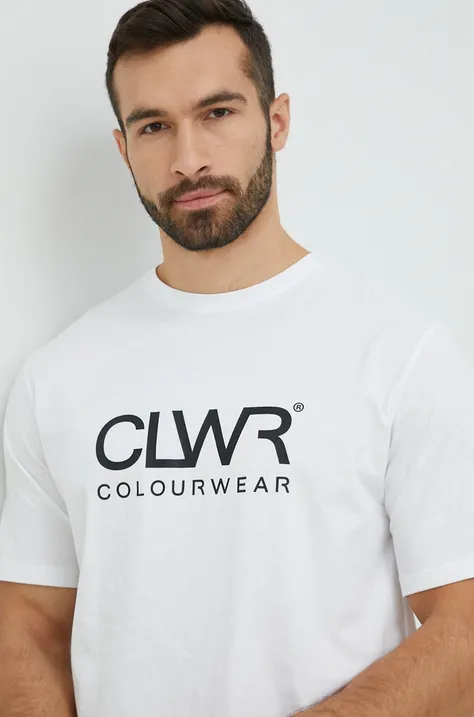 Bavlnené tričko Colourwear biela farba, s potlačou