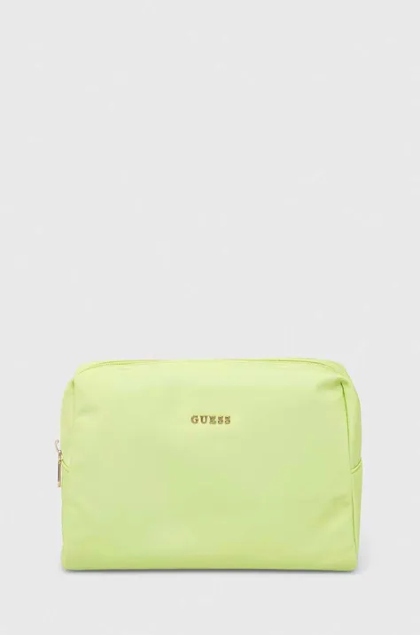 Τσάντα καλλυντικών Guess χρώμα: κίτρινο