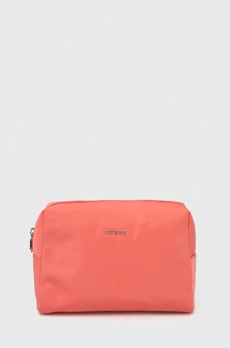 Kozmetična torbica Guess roza barva
